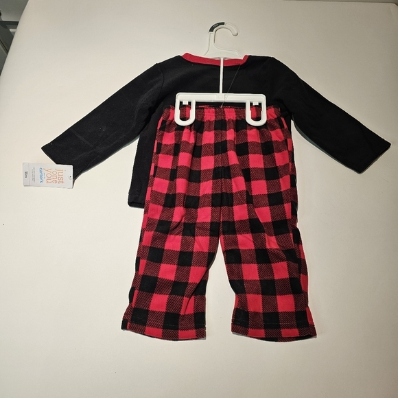 Carter's Toddler 18 Months Old Pajama Set Plaid Moose - Picture 2 of 3